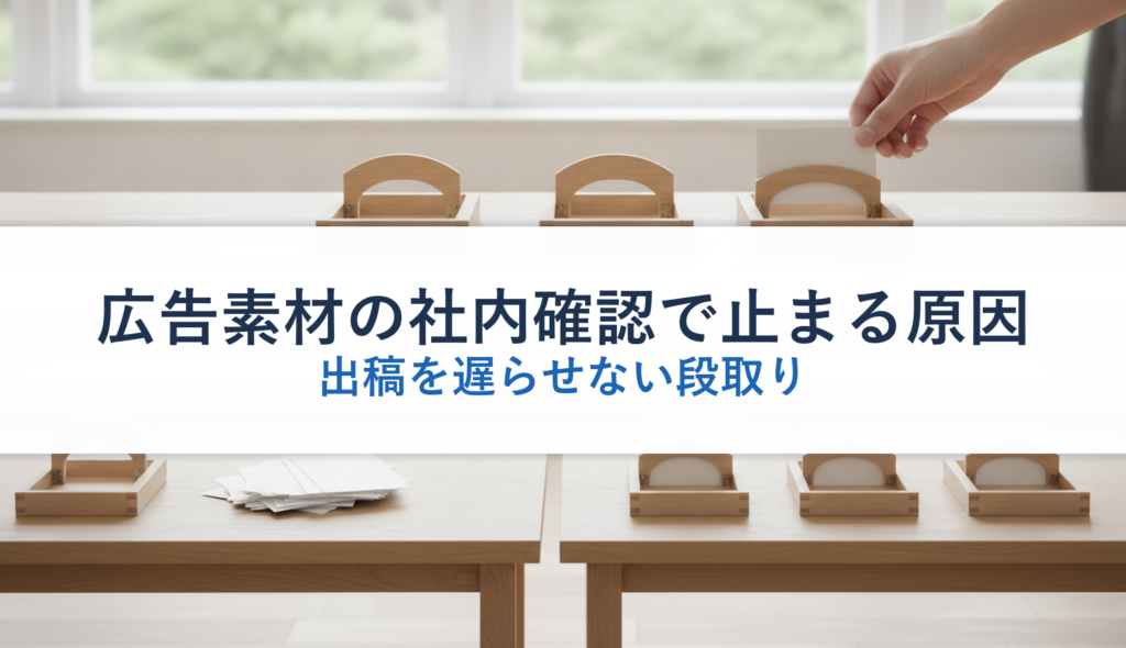 広告素材の社内確認で止まる原因｜出稿を遅らせない段取り