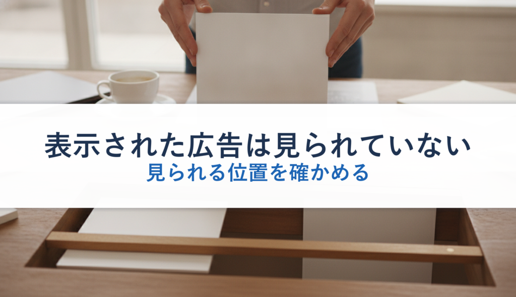 表示された広告は見られていない｜見られる位置を確かめる