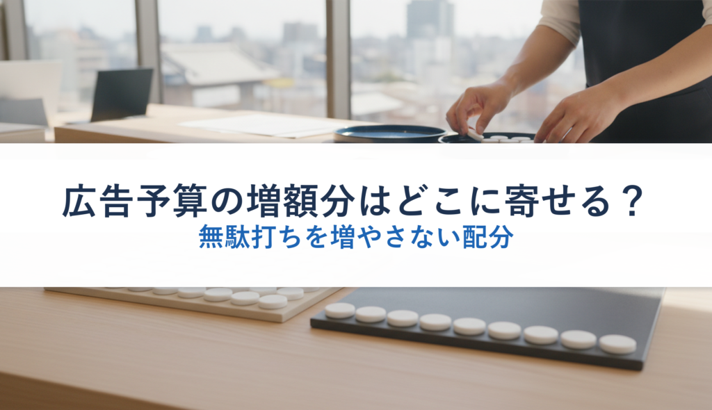 広告予算の増額分はどこに寄せる？｜無駄打ちを増やさない配分