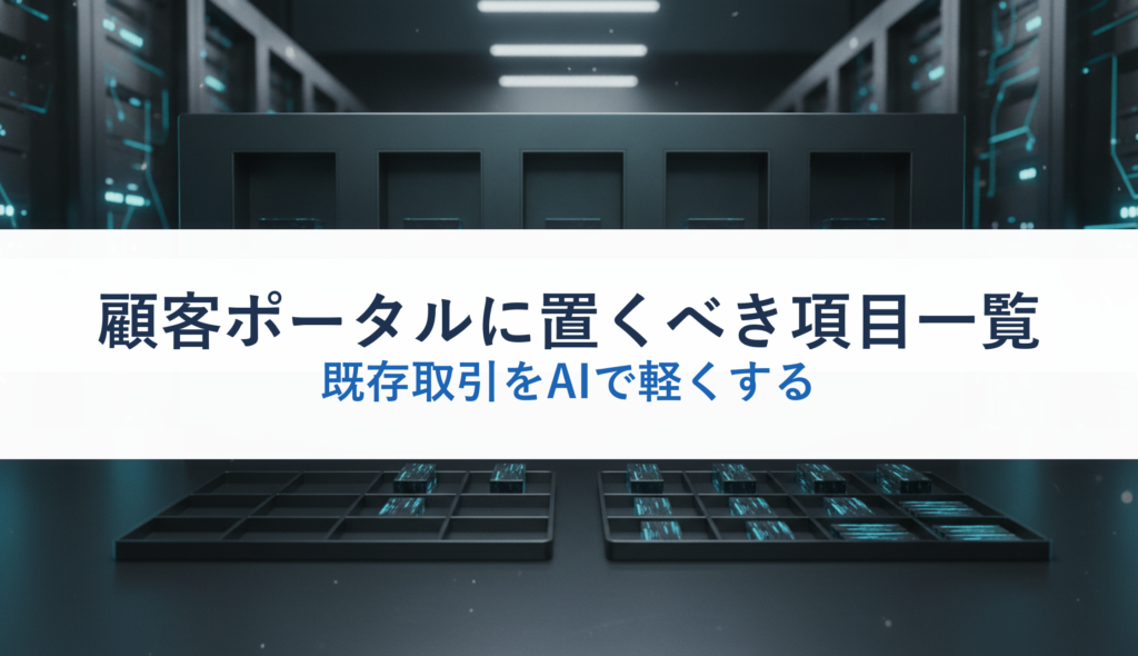 顧客ポータルに置くべき項目一覧｜既存取引をAIで軽くする