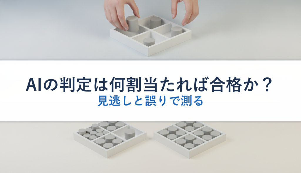 AIの判定は何割当たれば合格か？｜見逃しと誤りで測る