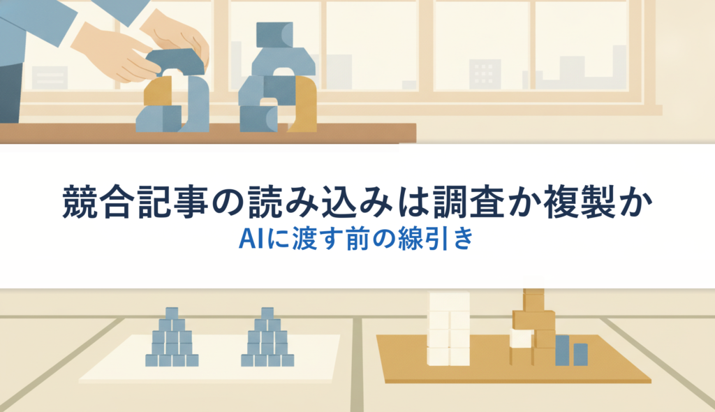 競合記事の読み込みは調査か複製か｜AIに渡す前の線引き