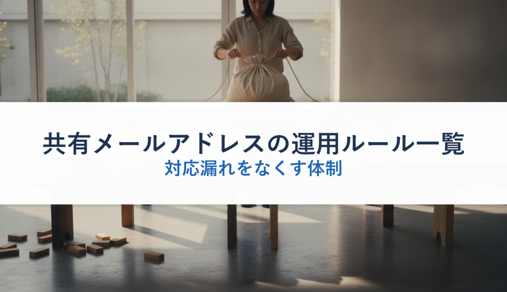 共有メールアドレスの運用ルール一覧｜対応漏れをなくす体制
