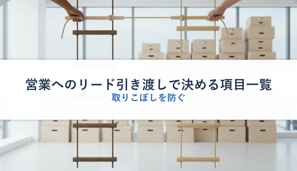 営業へのリード引き渡しで決める項目一覧｜取りこぼしを防ぐ