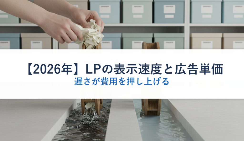 【2026年】LPの表示速度と広告単価｜遅さが費用を押し上げる