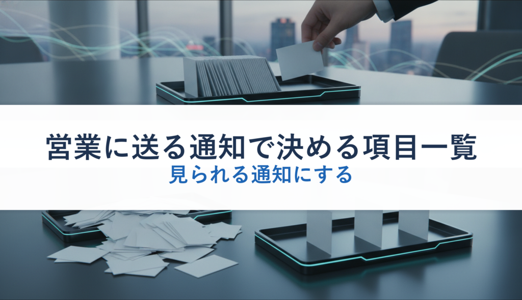 営業に送る通知で決める項目一覧｜見られる通知にする