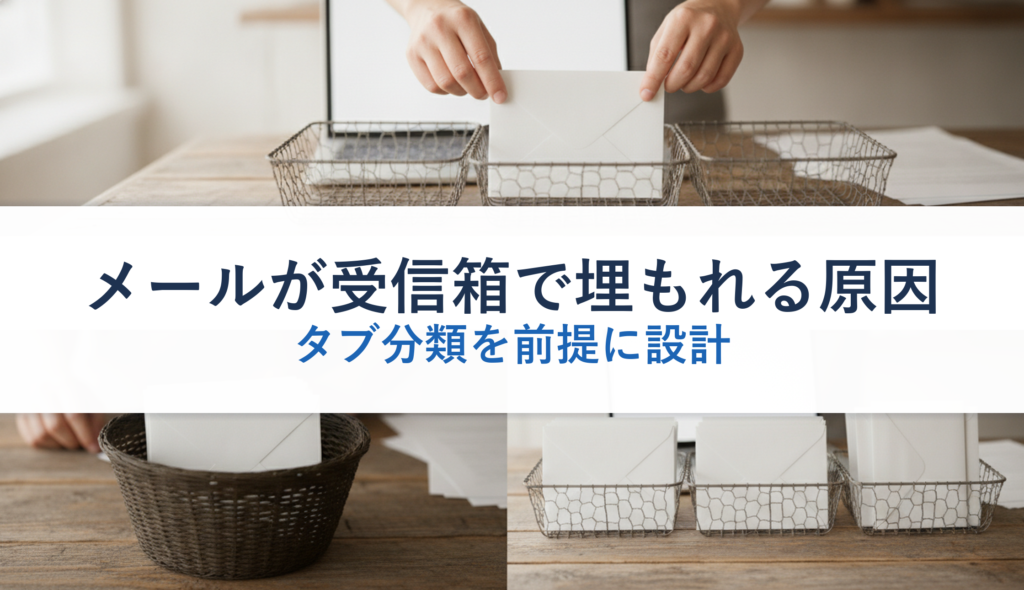 メールが受信箱で埋もれる原因｜タブ分類を前提に設計