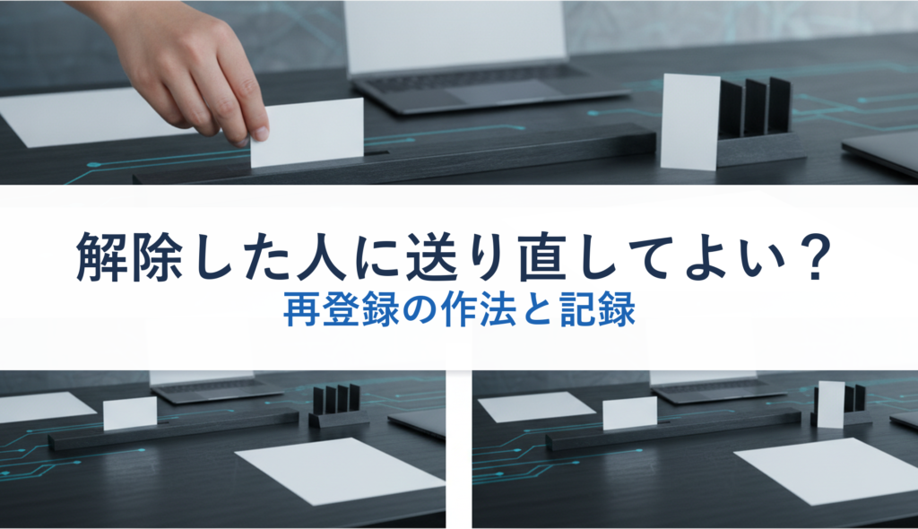 解除した人に送り直してよい？｜再登録の作法と記録