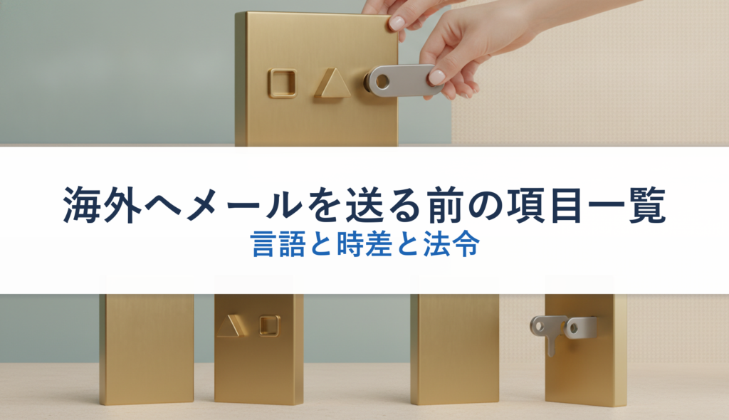 海外へメールを送る前の項目一覧｜言語と時差と法令