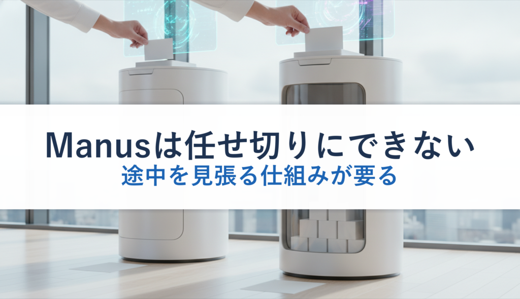 Manusは任せ切りにできない｜途中を見張る仕組みが要る