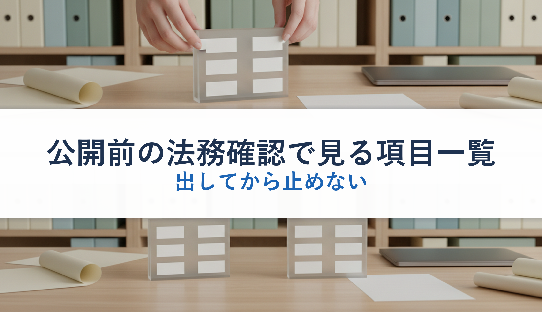 公開前の法務確認で見る項目一覧｜出してから止めない