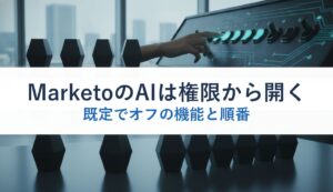 MarketoのAIは権限から開く｜既定でオフの機能と順番
