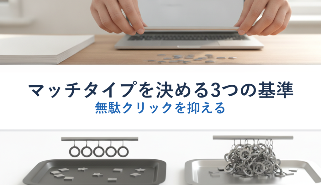 マッチタイプを決める3つの基準｜無駄クリックを抑える