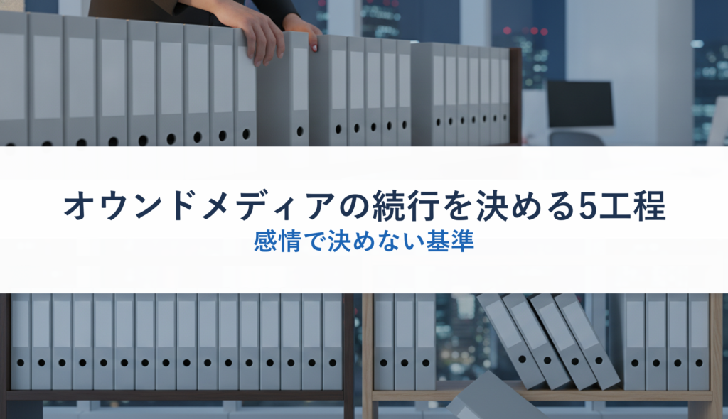 オウンドメディアの続行を決める5工程｜感情で決めない基準