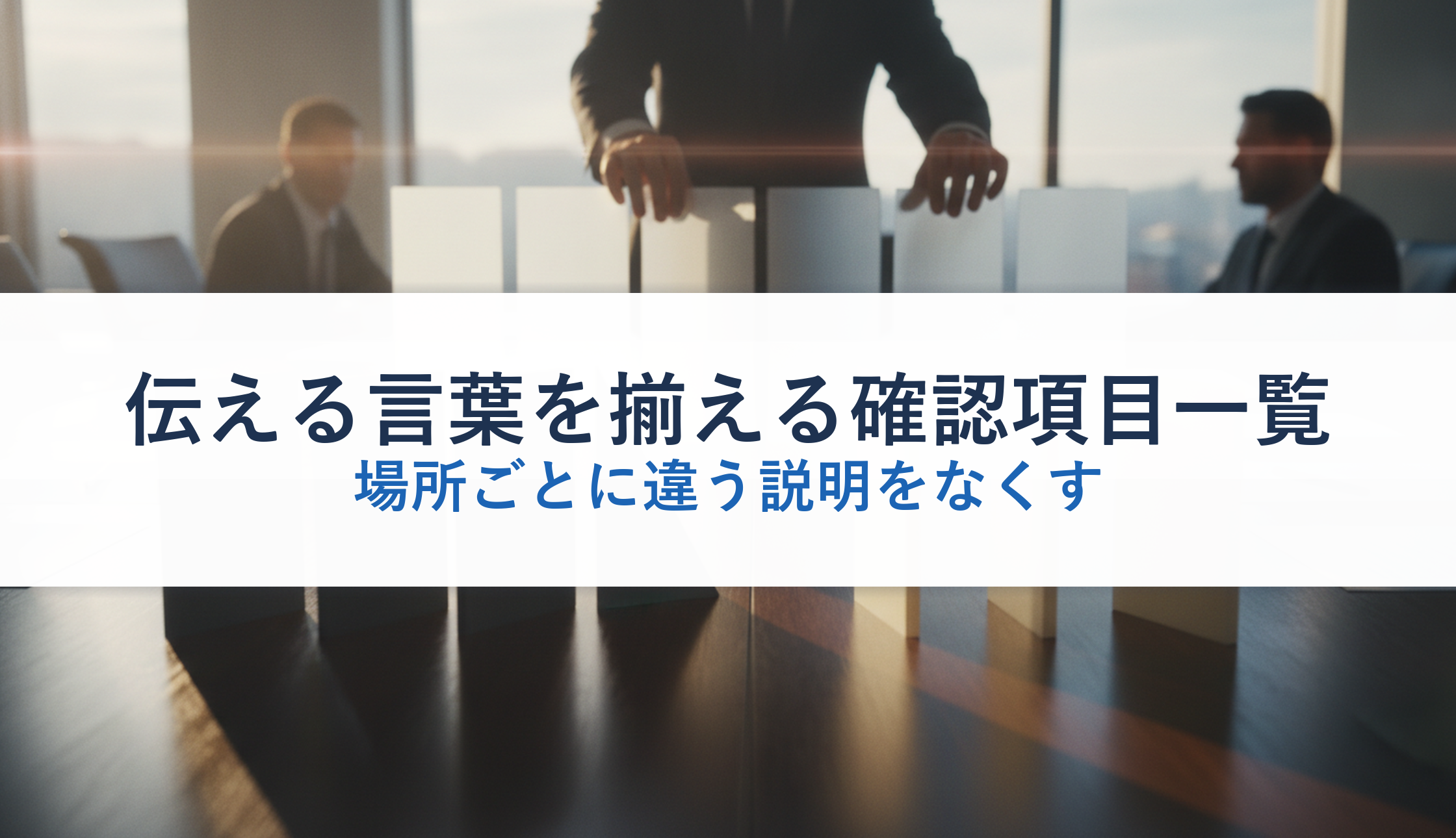 伝える言葉を揃える確認項目一覧｜場所ごとに違う説明をなくす
