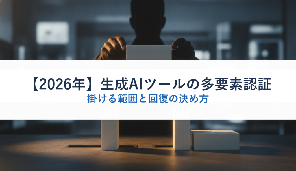 【2026年】生成AIツールの多要素認証｜掛ける範囲と回復の決め方