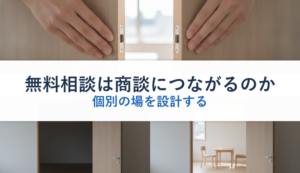 無料相談は商談につながるのか｜個別の場を設計する