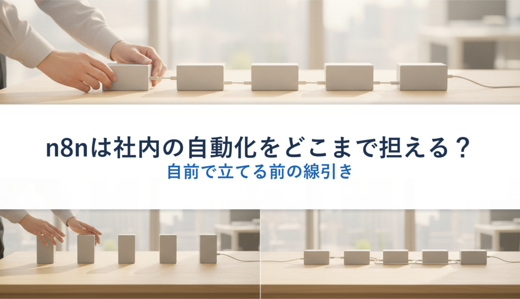 n8nは社内の自動化をどこまで担える？｜自前で立てる前の線引き