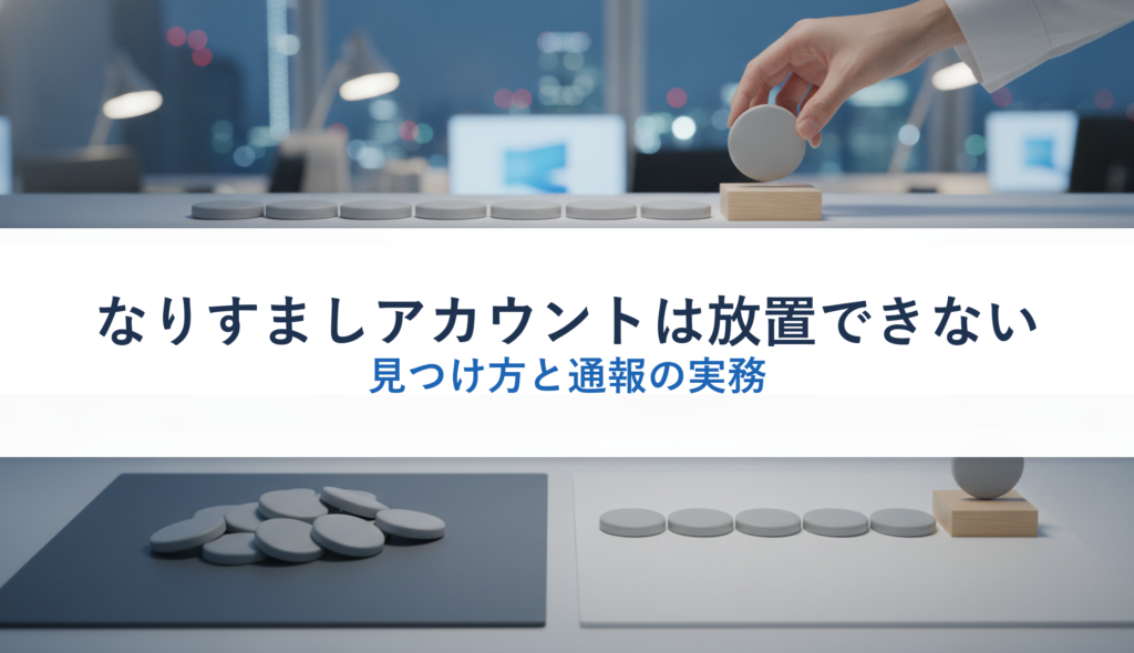 なりすましアカウントは放置できない｜見つけ方と通報の実務