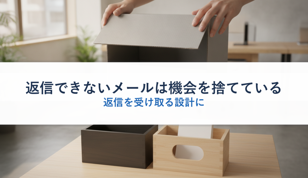 返信できないメールは機会を捨てている｜返信を受け取る設計に
