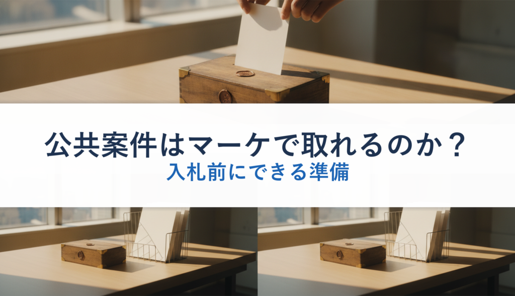 公共案件はマーケで取れるのか？｜入札前にできる準備