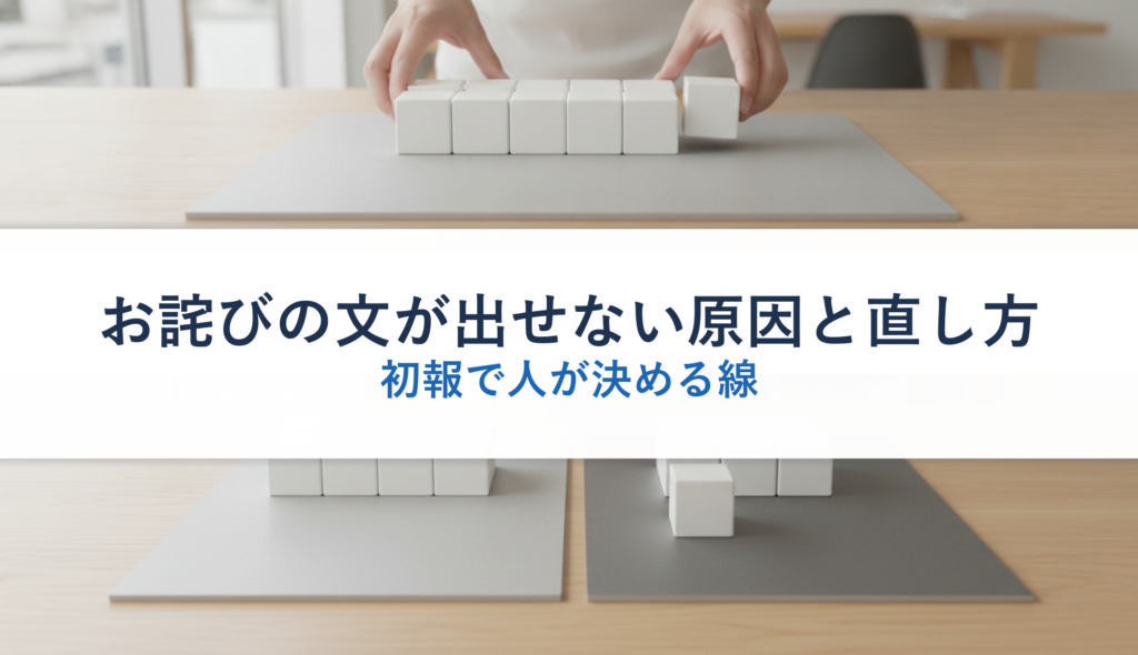 お詫びの文が出せない原因と直し方｜初報で人が決める線