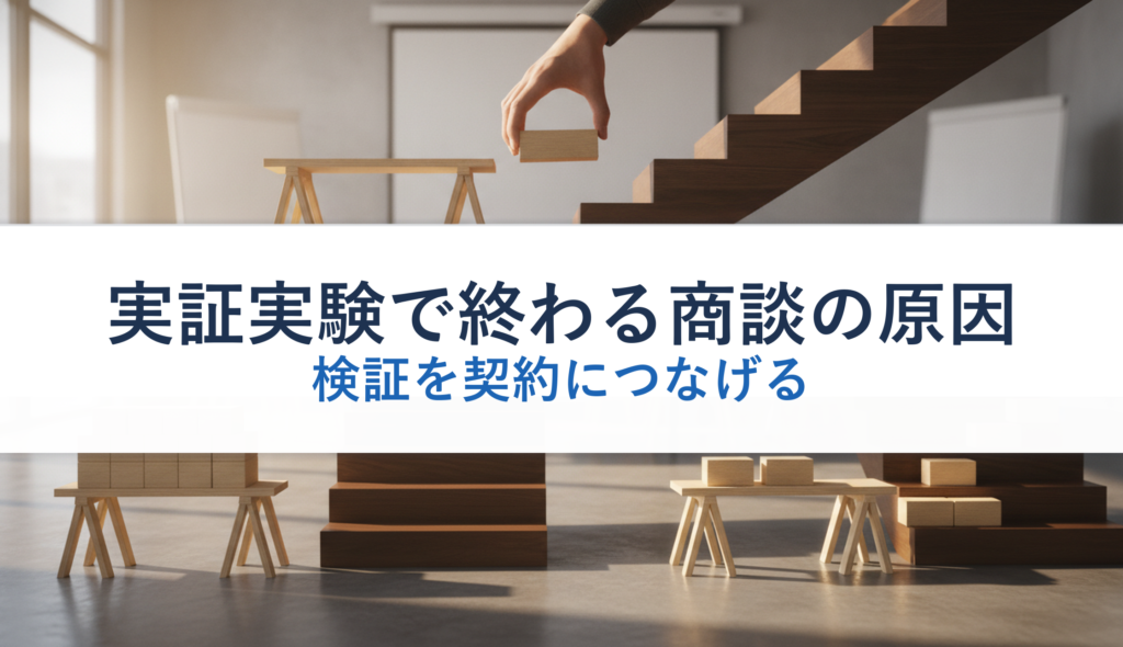 実証実験で終わる商談の原因｜検証を契約につなげる