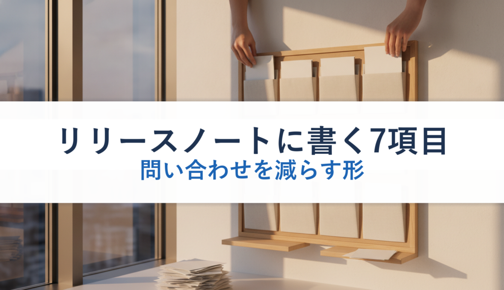 リリースノートに書く7項目｜問い合わせを減らす形