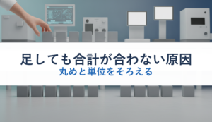 足しても合計が合わない原因｜丸めと単位をそろえる