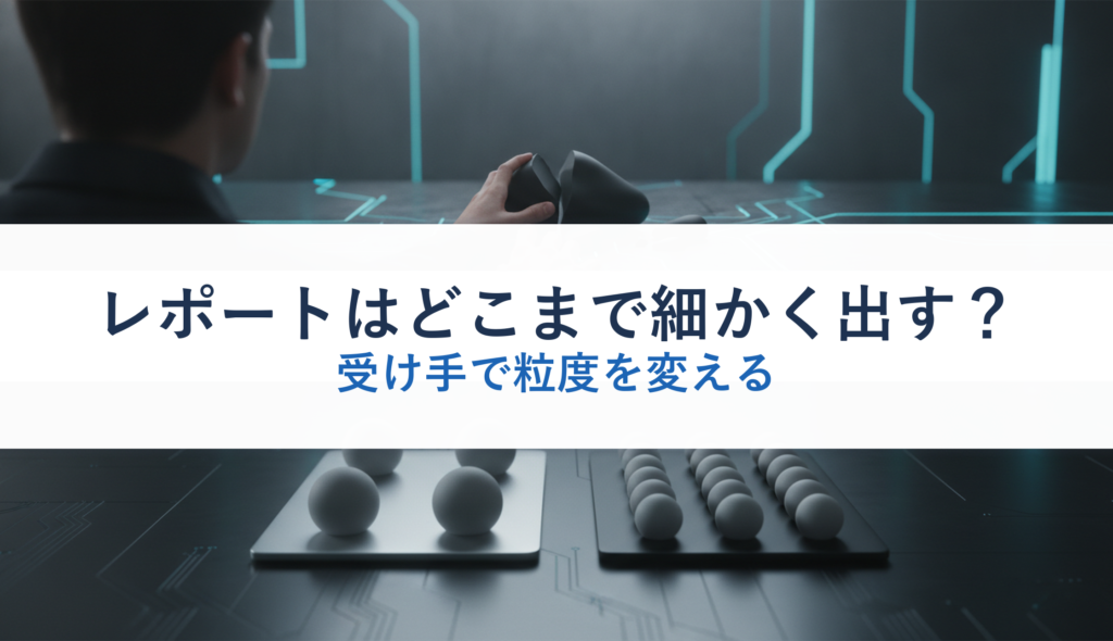 レポートはどこまで細かく出す？｜受け手で粒度を変える