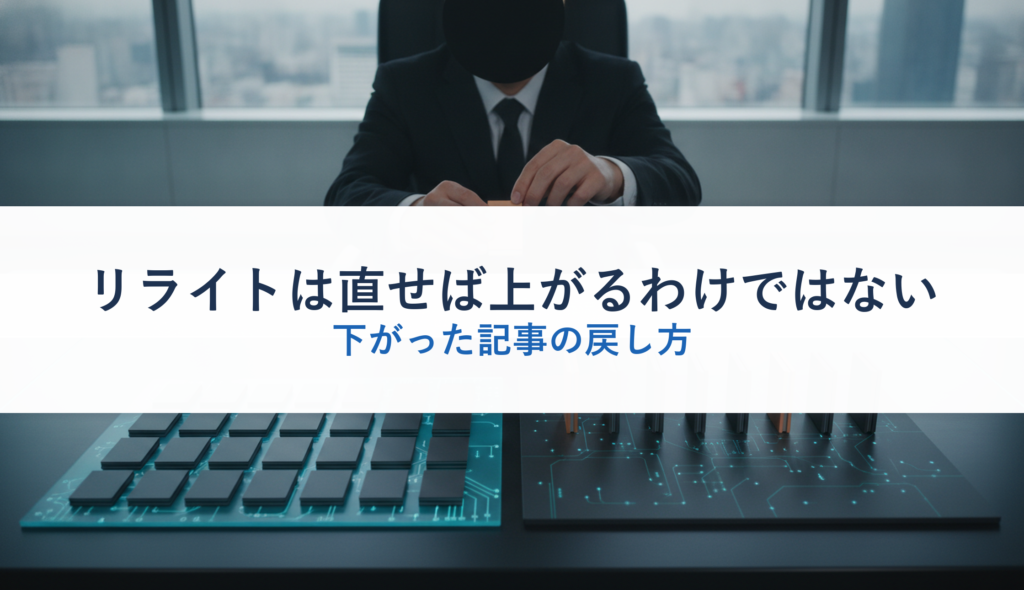 リライトは直せば上がるわけではない｜下がった記事の戻し方