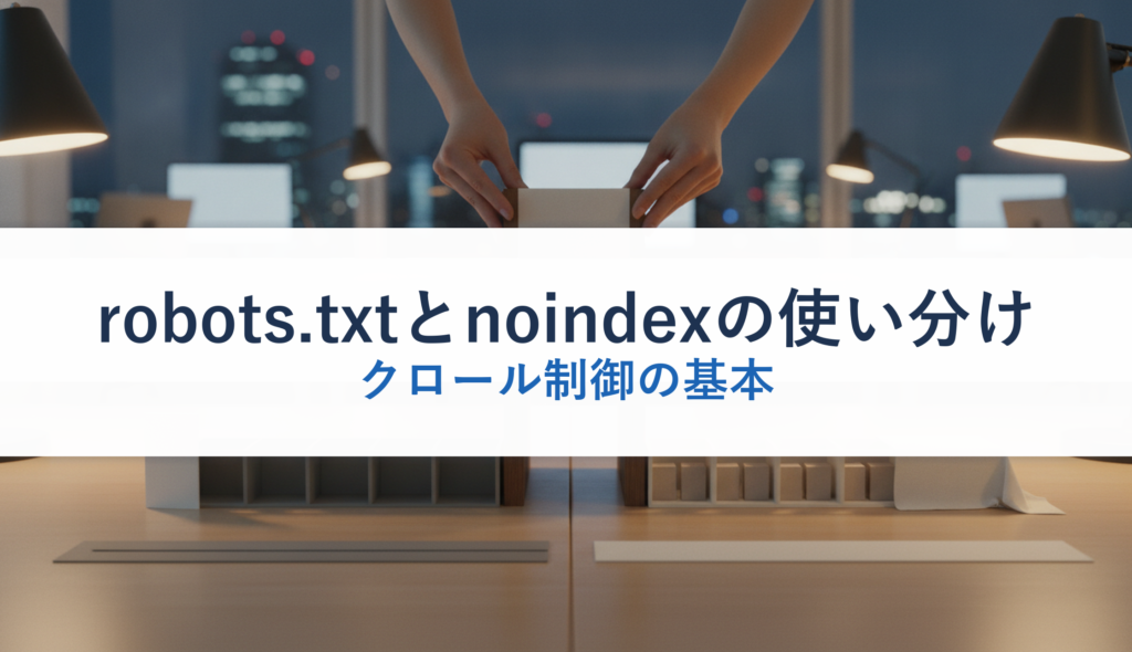 robots.txtとnoindexの使い分け｜クロール制御の基本