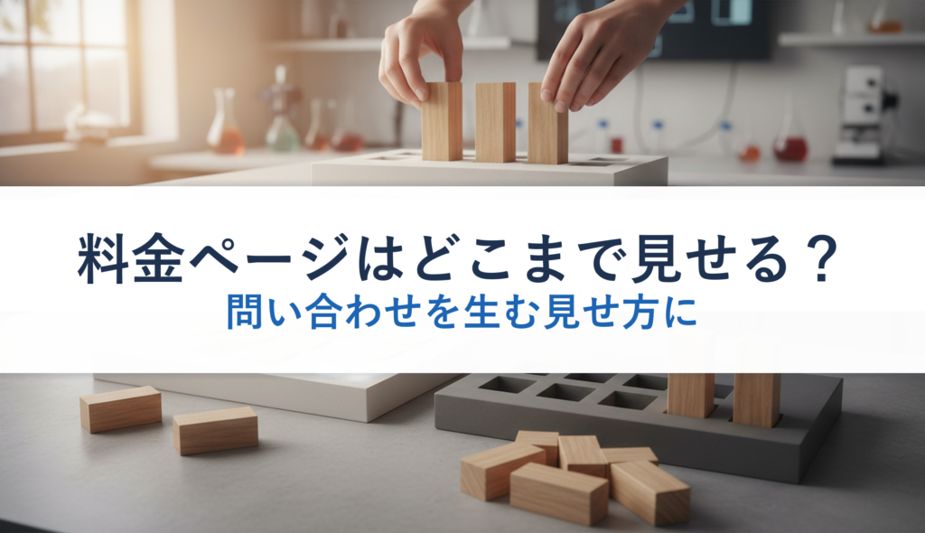 料金ページはどこまで見せる？｜問い合わせを生む見せ方に