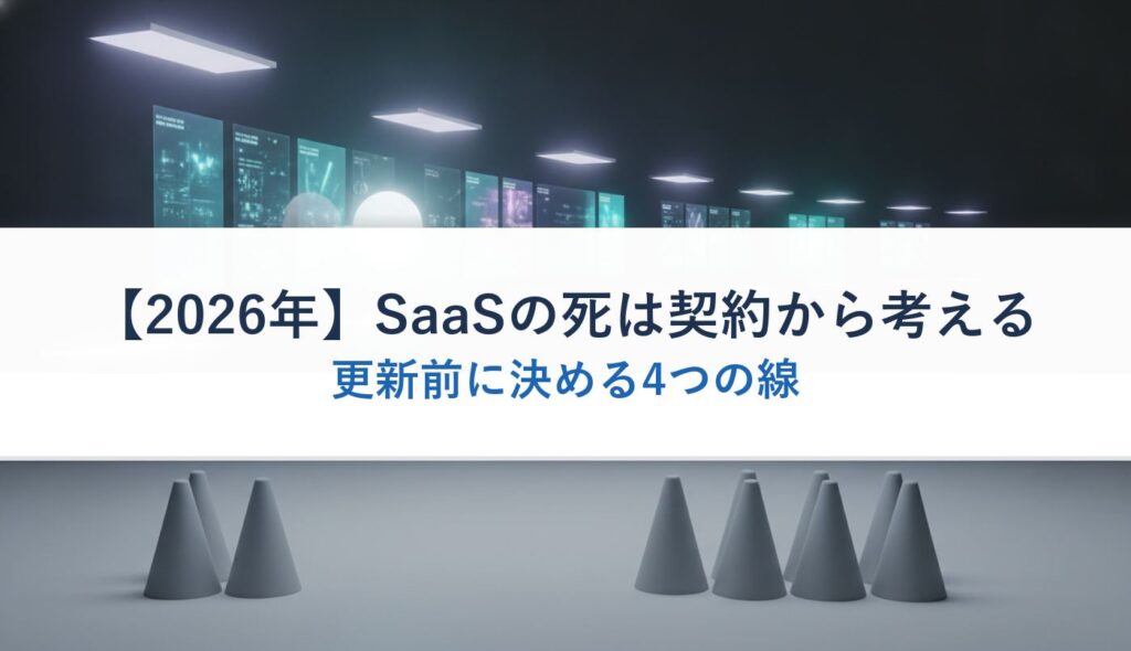 【2026年】SaaSの死は契約から考える｜更新前に決める4つの線