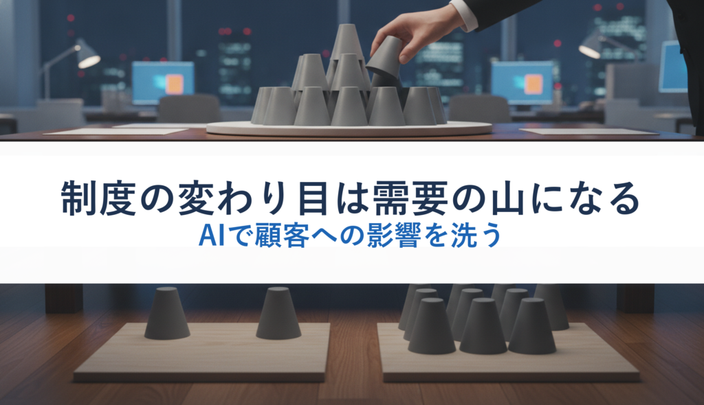 制度の変わり目は需要の山になる｜AIで顧客への影響を洗う