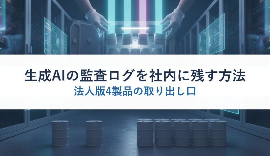 生成AIの監査ログを社内に残す方法｜法人版4製品の取り出し口