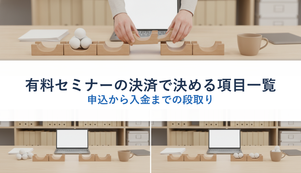 有料セミナーの決済で決める項目一覧｜申込から入金までの段取り