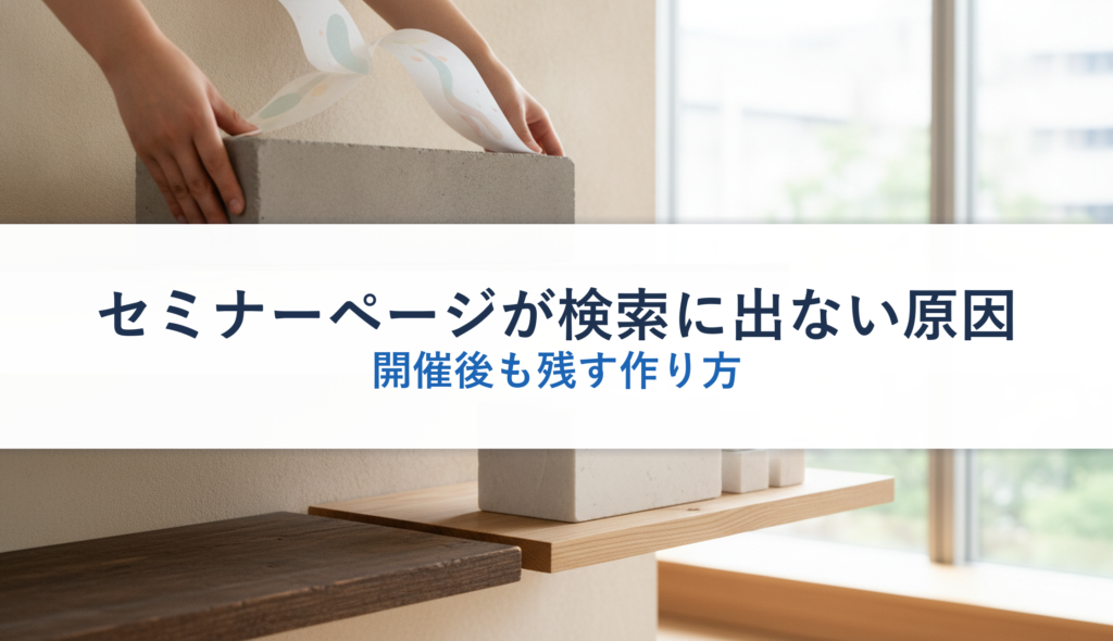 セミナーページが検索に出ない原因｜開催後も残す作り方