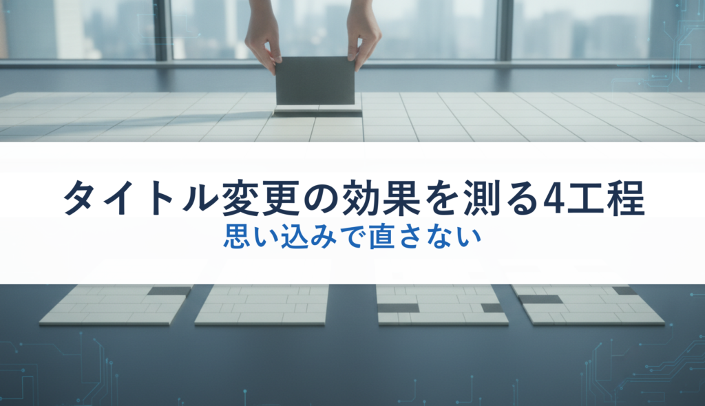 タイトル変更の効果を測る4工程｜思い込みで直さない