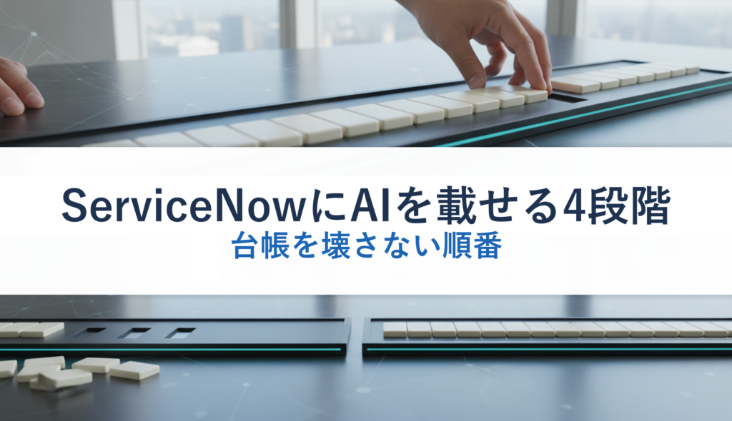 ServiceNowにAIを載せる4段階｜台帳を壊さない順番