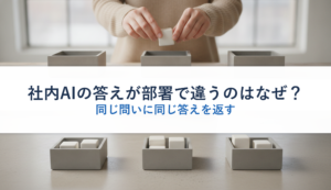 社内AIの答えが部署で違うのはなぜ？｜同じ問いに同じ答えを返す