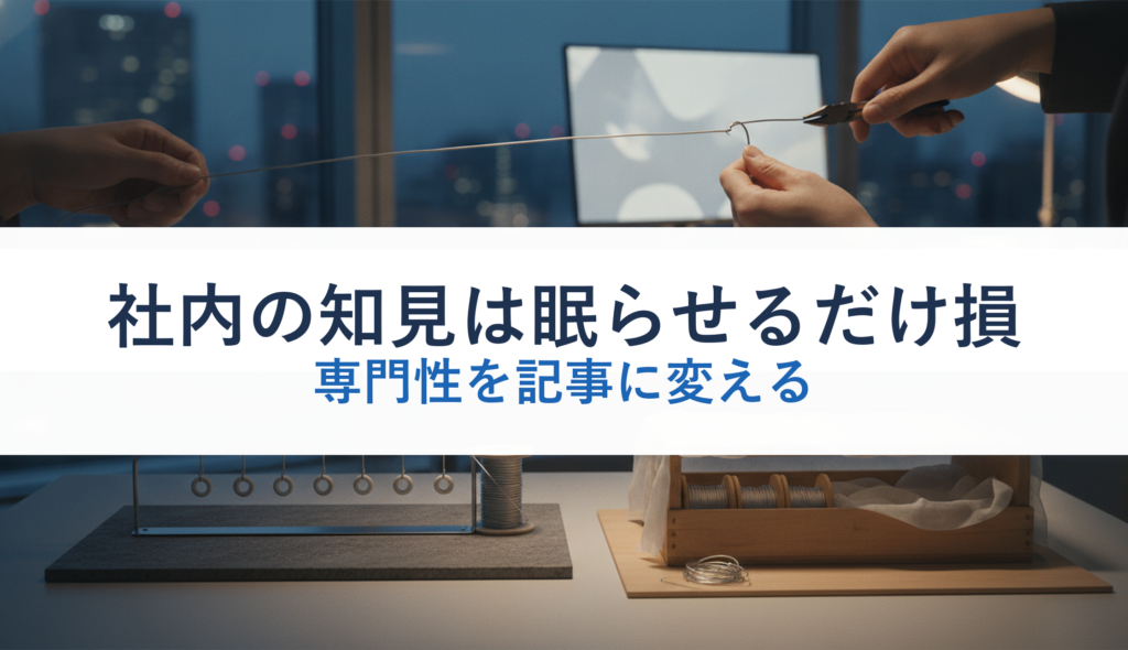 社内の知見は眠らせるだけ損｜専門性を記事に変える