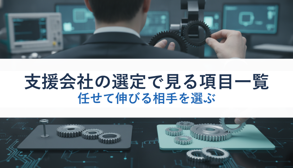 支援会社の選定で見る項目一覧｜任せて伸びる相手を選ぶ