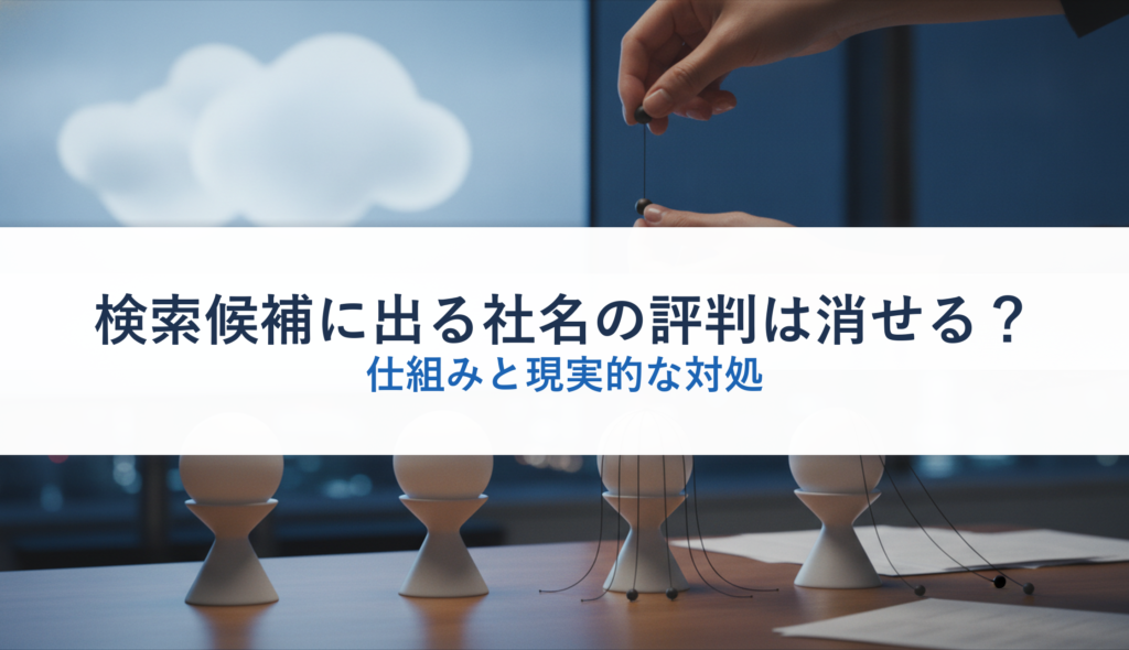 検索候補に出る社名の評判は消せる？｜仕組みと現実的な対処