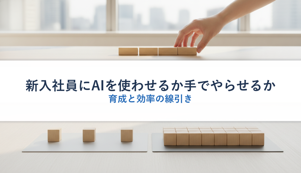 新入社員にAIを使わせるか手でやらせるか｜育成と効率の線引き