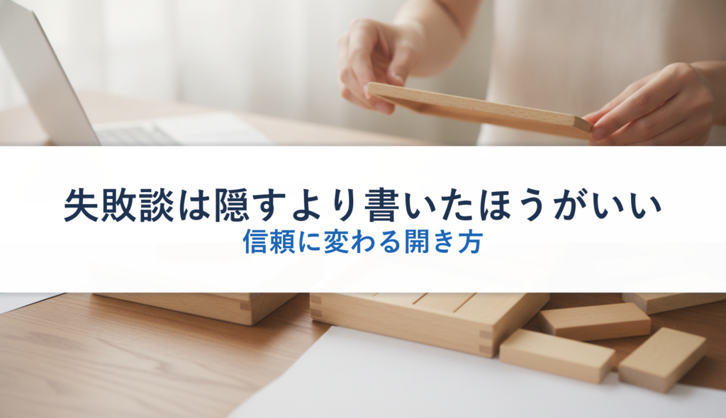 失敗談は隠すより書いたほうがいい｜信頼に変わる開き方