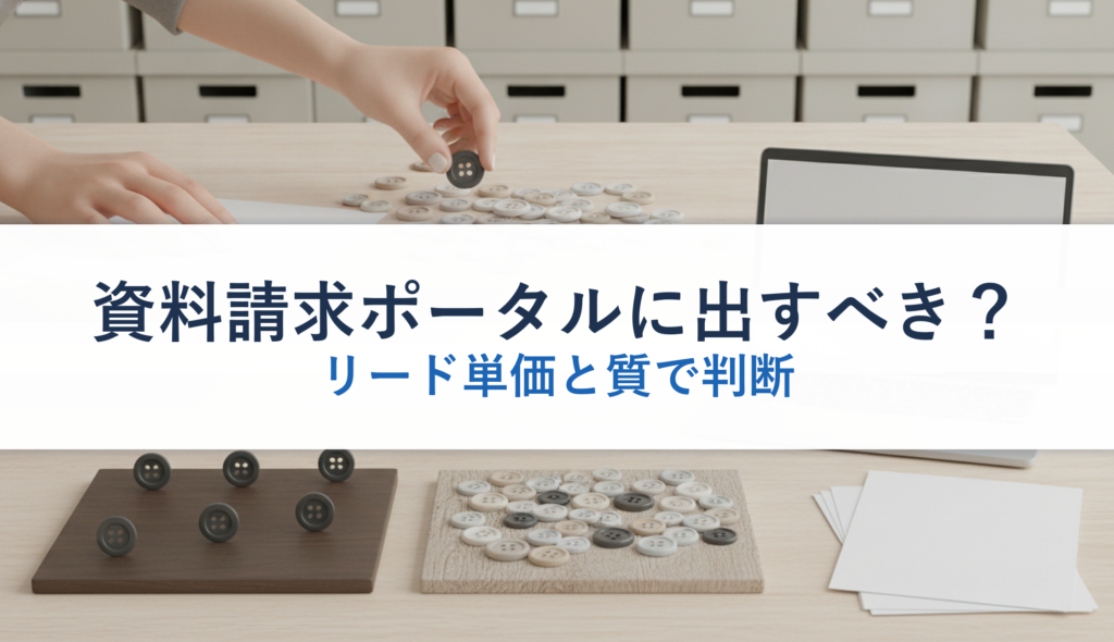 資料請求ポータルに出すべき？｜リード単価と質で判断