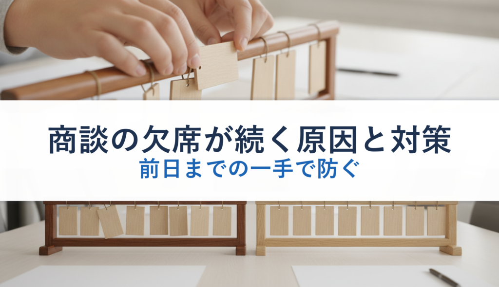 商談の欠席が続く原因と対策｜前日までの一手で防ぐ