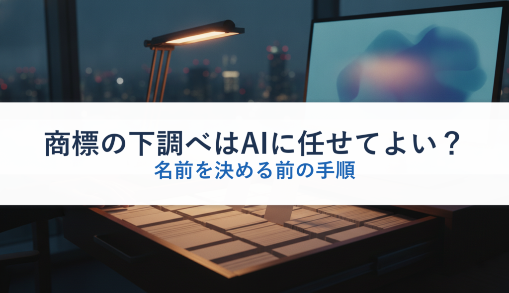 商標の下調べはAIに任せてよい？｜名前を決める前の手順