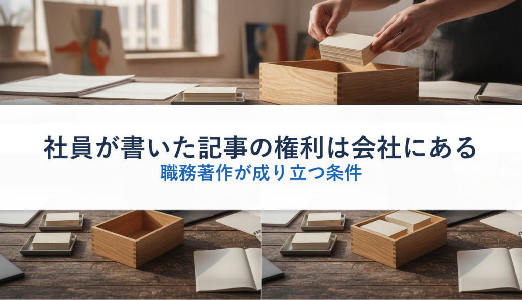 社員が書いた記事の権利は会社にある｜職務著作が成り立つ条件